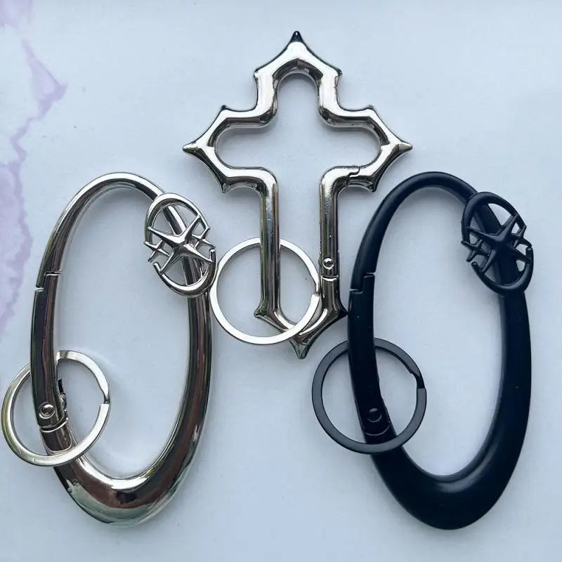 Zinc Alloy Cross Carabiner Keychain Bag Charm – 16 Colors Carabiner Keychain Charm Qme