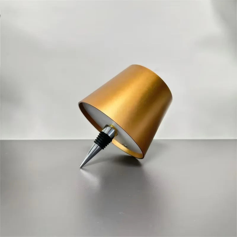 Wine Bottle LED Wireless Table Lamp | 3-Color Dimmable USB LED Table Lamp Qme GOLDEN A changeable