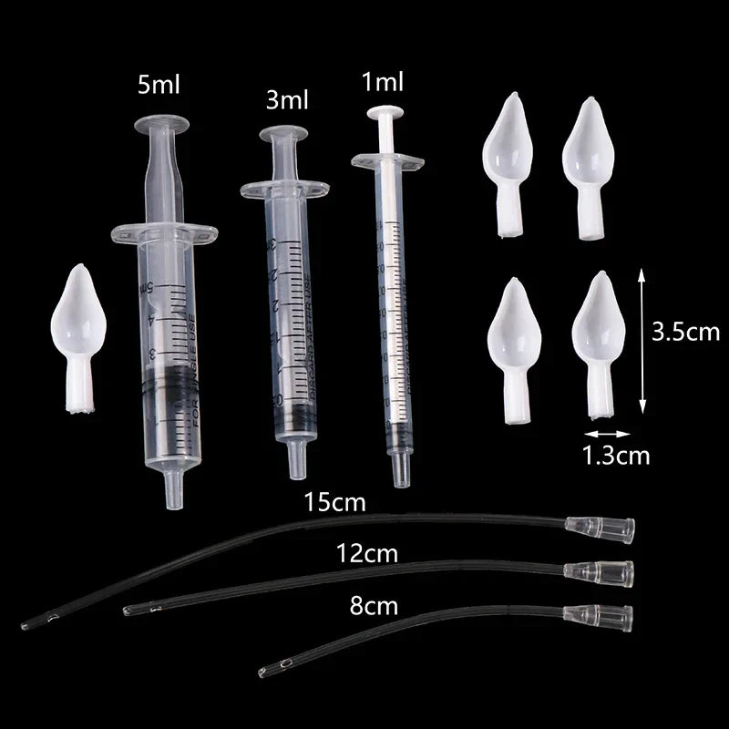 9-Pc Parrot Bird Feeding Dropper Hose & Needle Tube Kit Bird Feeding Kit Qme