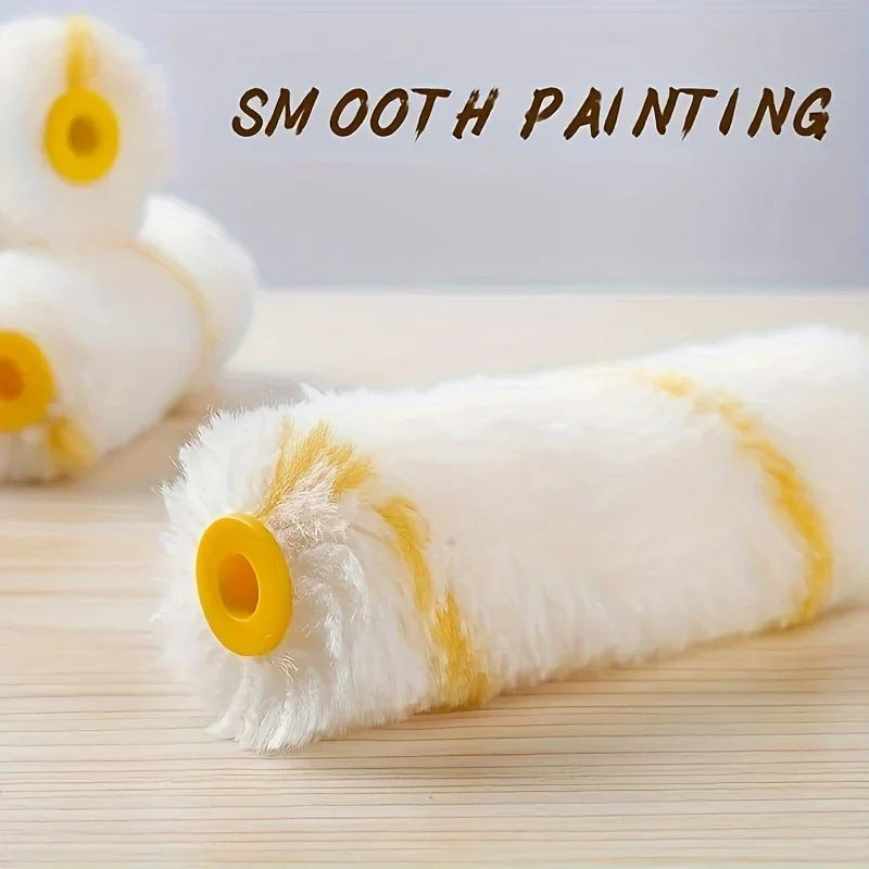 4-Inch Paint Roller Set – 10 Fabric Rollers & 1 Handle Paint Roller Set Qme