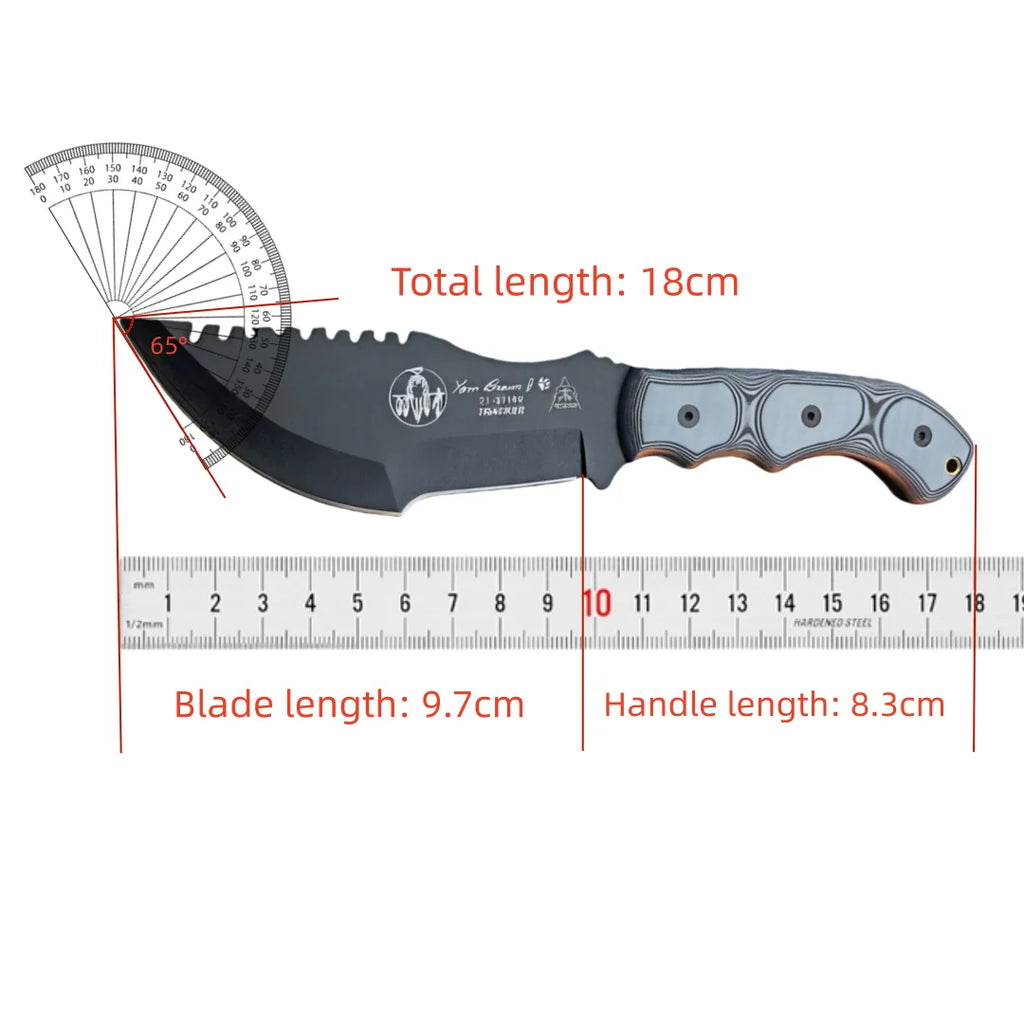 TOPS Tracker Fixed Blade Knife – 1095 Carbon Steel & G10 Fixed Blade Knife Qst