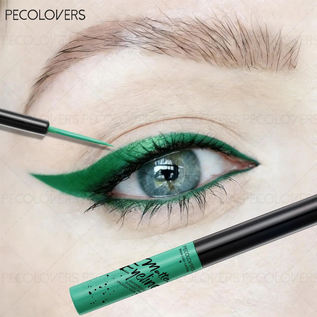 Colored Matte Dip Liquid Eyeliner | Klein Blue, Brown & Green Liquid Eyeliner Qme