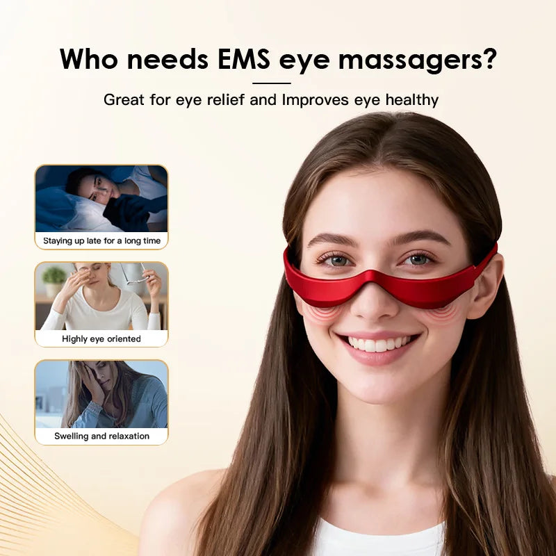 Qme 3D Red Light LED Eye Massager – Anti-Aging Eye Care LED Eye Massager Qme