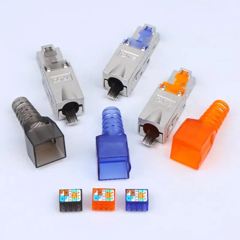 Tool-Free Zinc Alloy Ethernet Termination Plugs | 9 Colors Ethernet Connector Qme