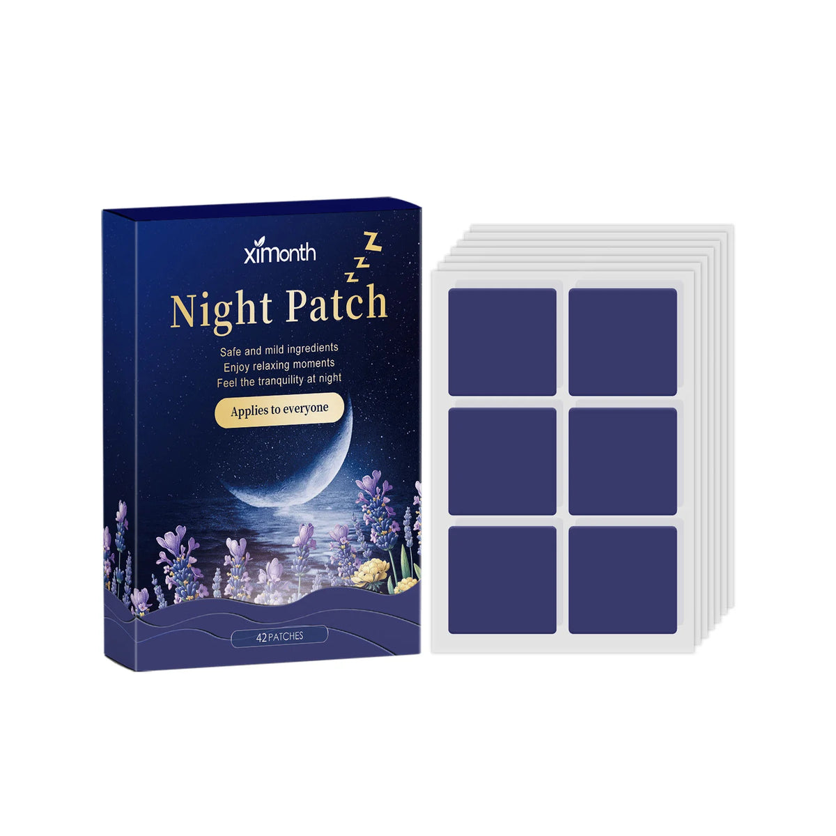 Ximonth Lavender Sleep Patch, Night Cream & Pillow Spray Set Aromatherapy Sleep Set Qst 42pcs boxed
