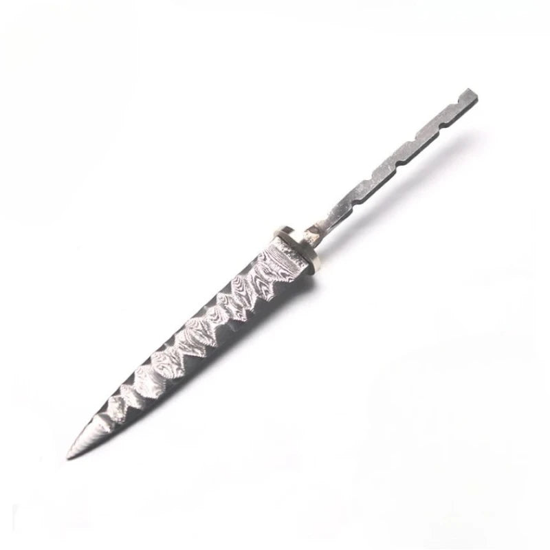 Damascus Steel Tea Knife Blade Blank – DIY Craft Tool Blade Blank Qst