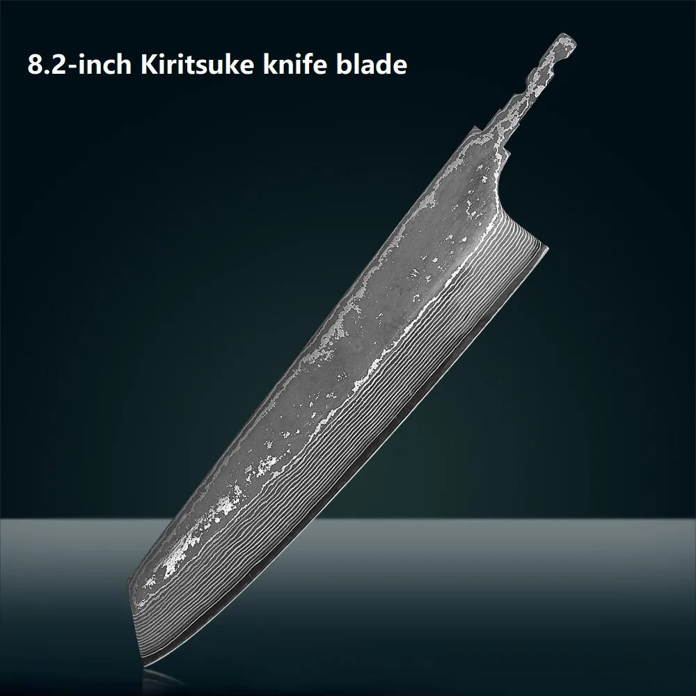 F.YOUNG 67-Layer Damascus Steel Knife Blank Blade – DIY Full Tang Knife Blank Blade Qst 8.2 inch Kiritsuke