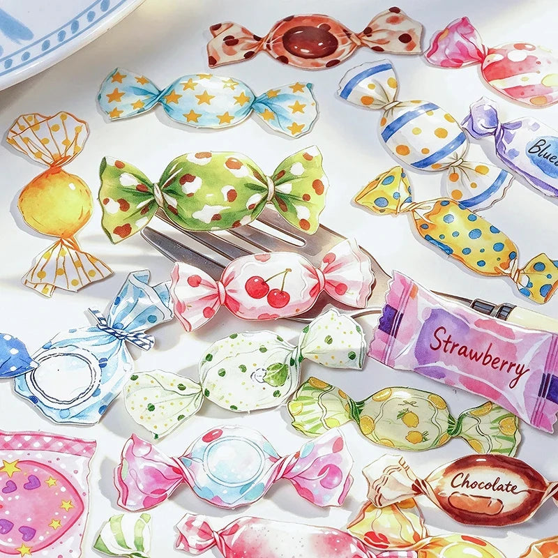 Candy Shaped Sweet Stickers for Junk Journal & Scrapbooking Decorative Sticker Pack Qme
