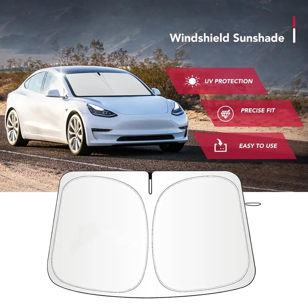 Tesla Model 3/Y Windshield Sunshade – Thickened UV Protection Car Windshield Sunshade Qme