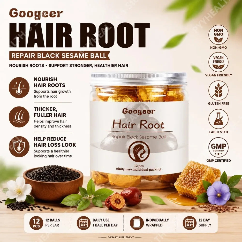 Googeer Hair Root Repair Tablets – Black Sesame & Flaxseed Hair Supplement Tablets Qst