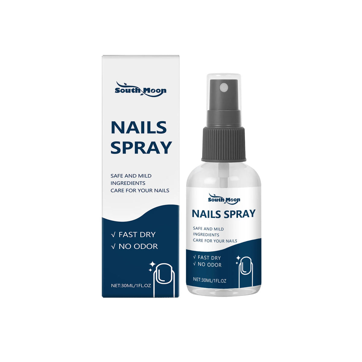 South Moon Herbal Nail Care Spray 30ml – Nourish & Deodorize Nail Care Spray Qst 30ml boxed