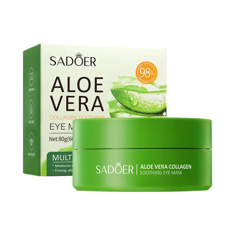 60pcs Aloe Vera Collagen Eye Masks – Hydrating Under-Eye Patches Eye Mask Patches Qst Default Title