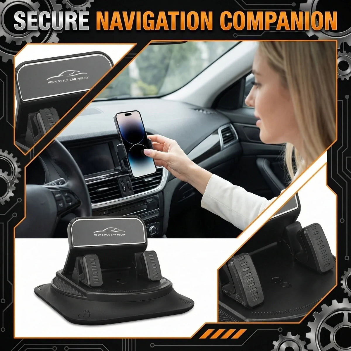 Universal Dashboard Car Phone Holder – Anti-Slip Dash Mount Car Phone Mount Qme color