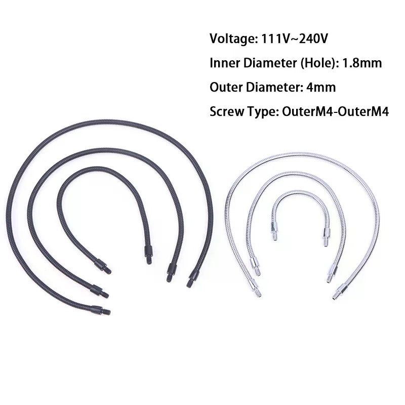 M4 Flexible Microphone Positioning Hose Black Silver 10–40cm Microphone Accessory Qme