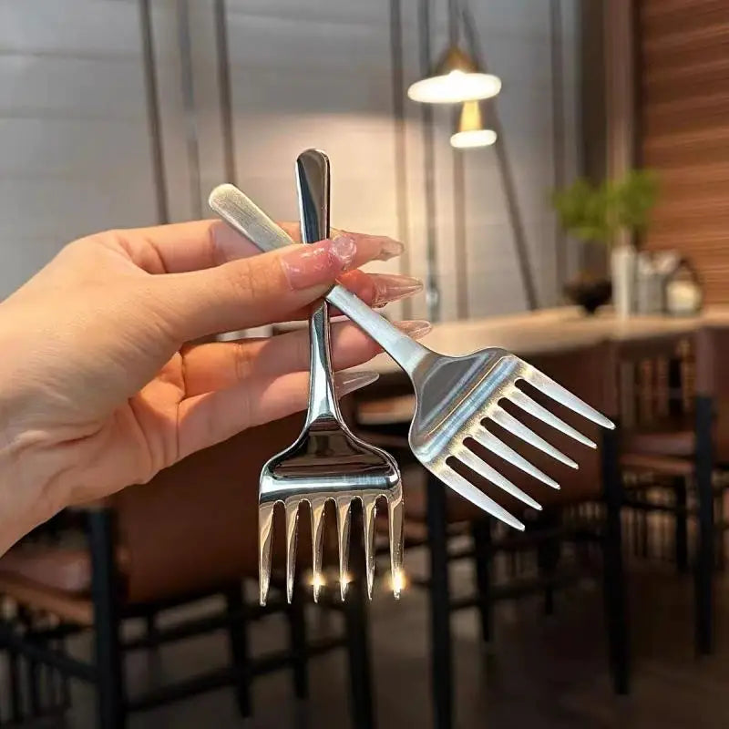Stainless Steel 6-Tine Dessert Fork | Party Kitchen Tableware Dessert Fork Qme
