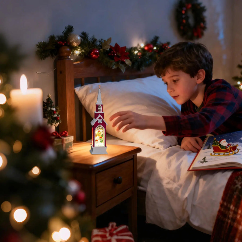 Christmas Tree LED Night Light House Shape Desktop Ornament LED Night Light Qme