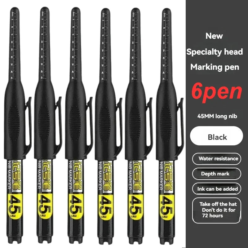 Waterproof Deep Hole Marker Pen – Tile & Carpentry | Qme Deep Hole Marker Pen Qme 6 pens black