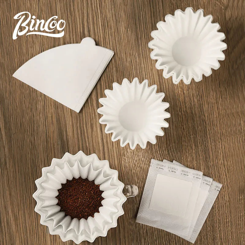 Bincoo V-Shaped Conical Coffee Filter Papers | Pour Over Coffee Filter Papers Qst