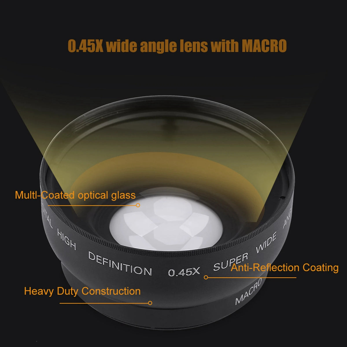 52mm 0.45X Wide Angle Macro Conversion Lens for DSLR Cameras Camera Conversion Lens Qst