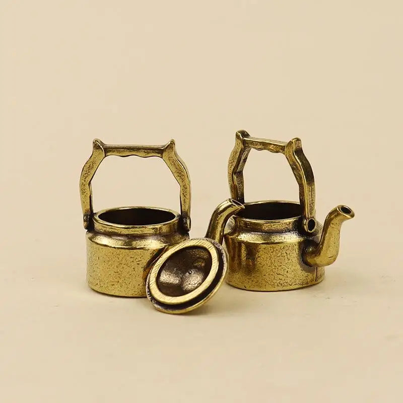 Retro Brass Teapot Incense Burner | Mini Tea Pet Home Decor Incense Burner Qme