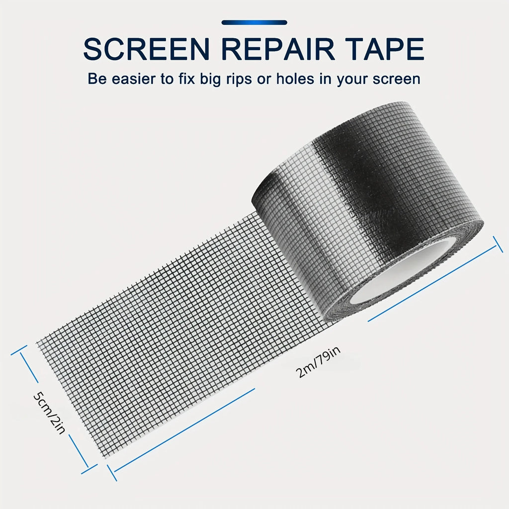 Window Screen Repair Tape – Adhesive Mesh Patch Roll Screen Repair Tape Qme