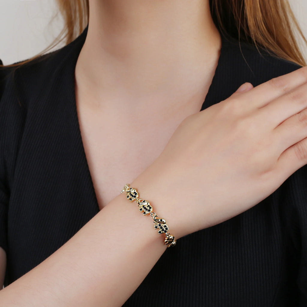 Elephant Bracelet – Copper & Cubic Zirconia | 7 Colors Fashion Bracelet Qme