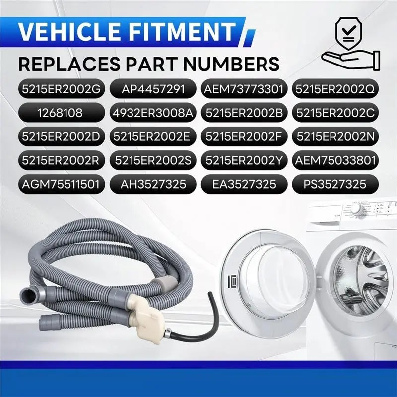Washer Drain Hose Replacement – Fits 5215ER2002G LG Kenmore Washer Drain Hose Qst Gray