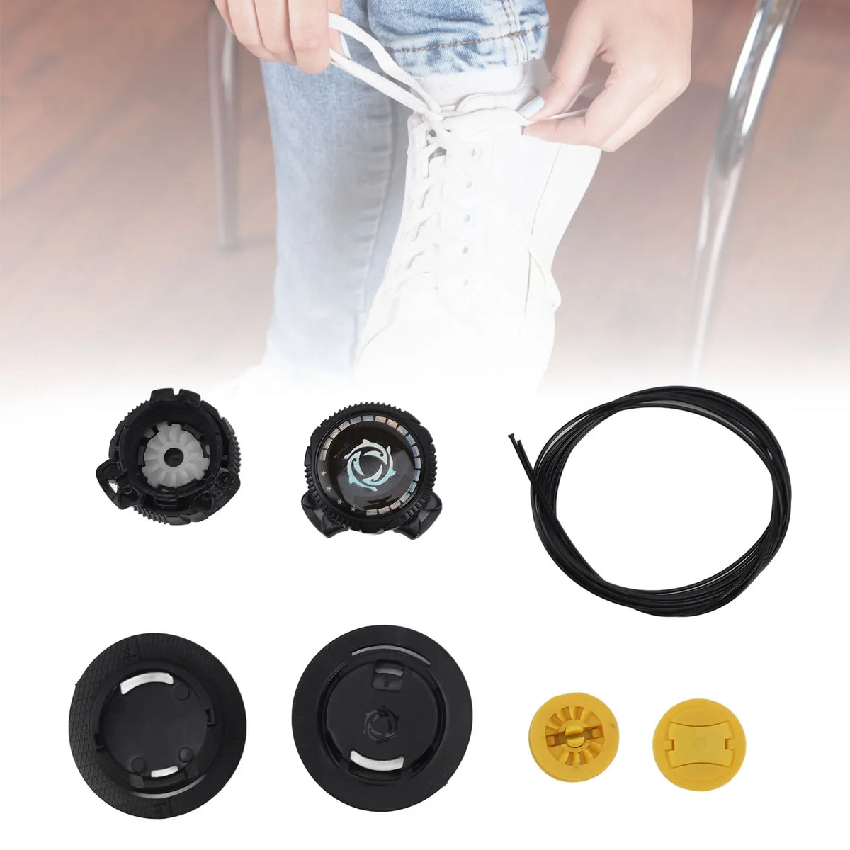 No-Tie Rotating Buckle Elastic Steel Wire Shoelaces – 4 Sets No-Tie Shoelaces Qme