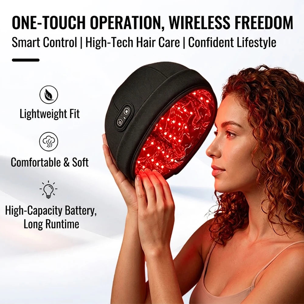 108 LED Hair Growth Cap – Red & Blue Light Therapy, 20-Min Timer LED Hair Therapy Cap Qst