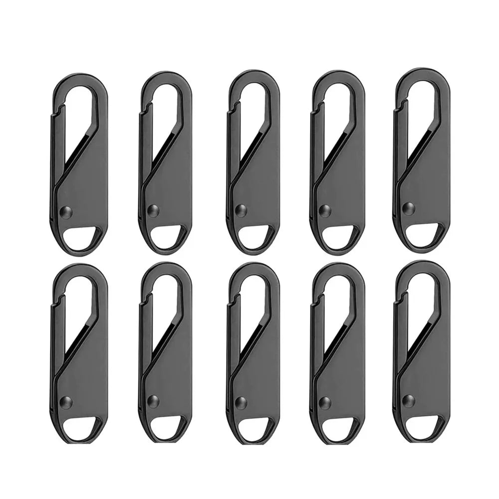 Universal Metal Zipper Puller Repair Kit – DIY Slider 10 Pcs Zipper Repair Kit Qme Gun color 10PCS