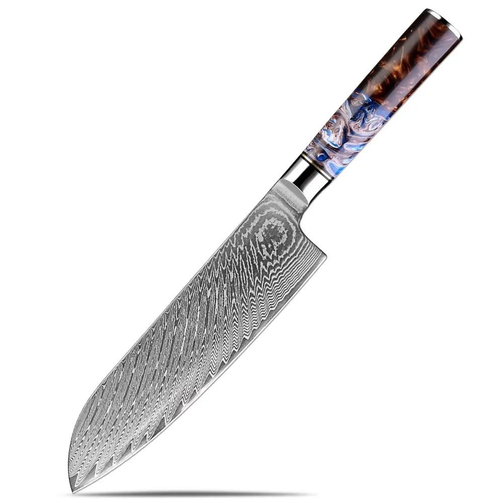 XITUO 7" Damascus Santoku Knife – 67-Layer Steel, Wood Handle Santoku Chef Knife Qst Santoku Knife