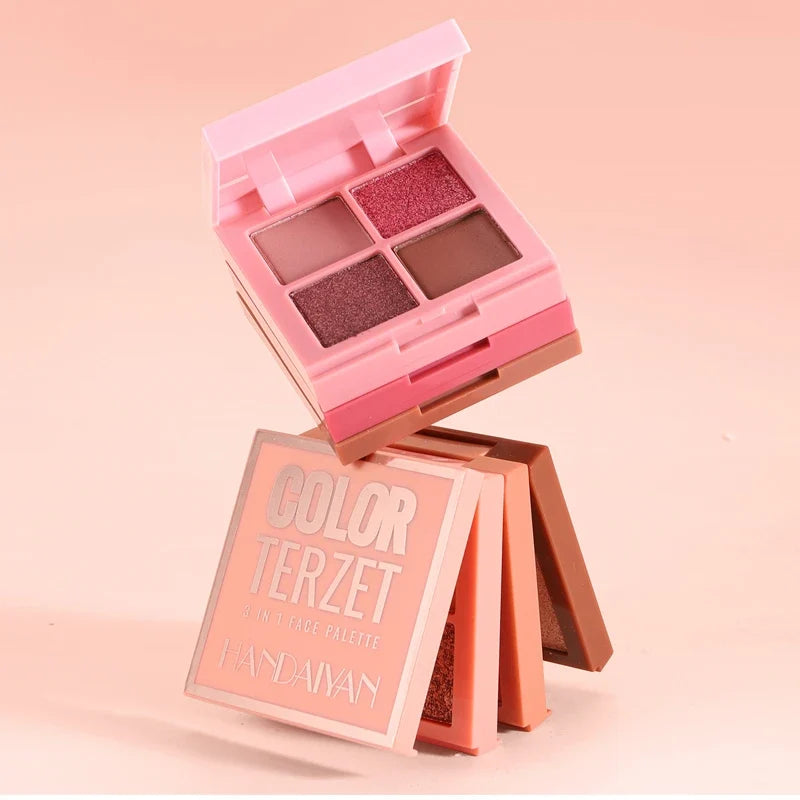 Qme Matte Highlighter & Blush Palette – Long-Lasting Highlighter Blush Palette Qme