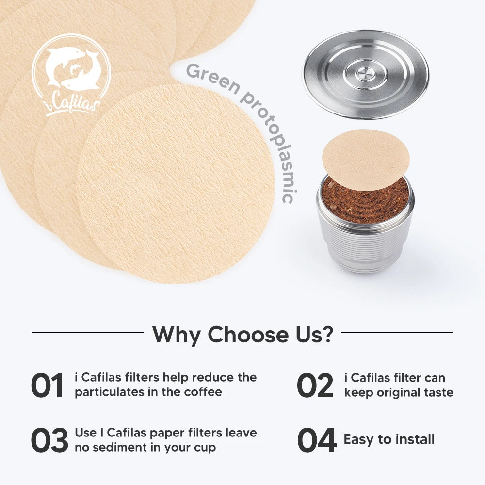 Disposable Paper Filters for Nespresso Reusable Capsules Coffee Capsule Filter Qst