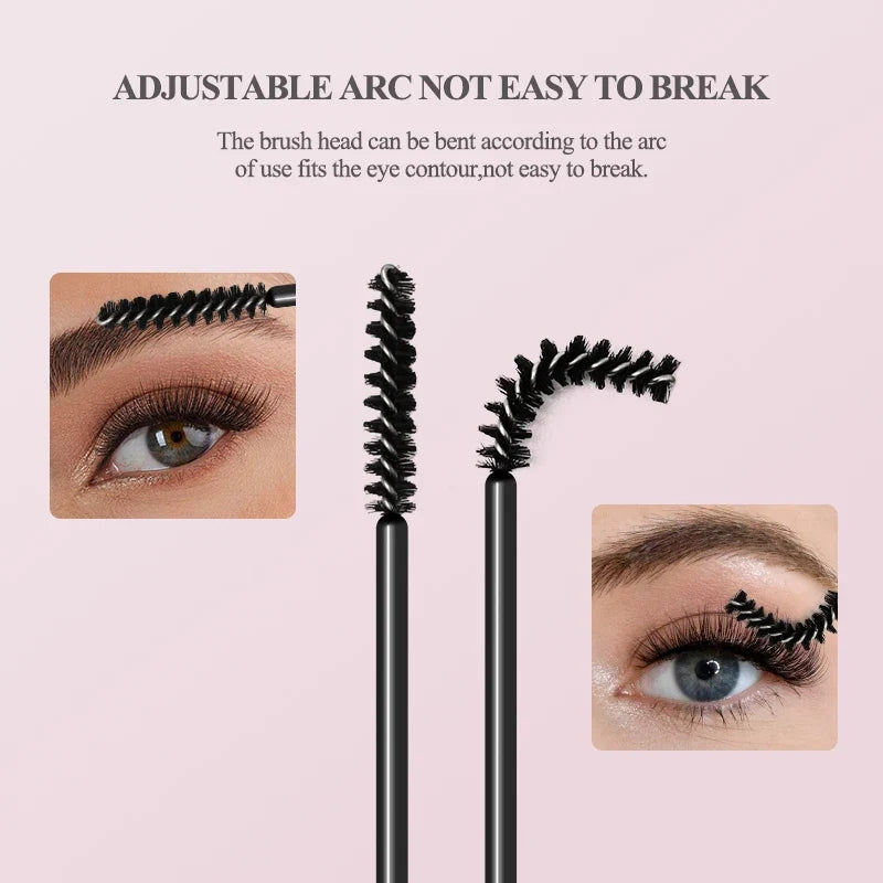 NATUHANA 50 Disposable Mascara Wands & Eyelash Spoolies Disposable Spoolie Brushes Qme