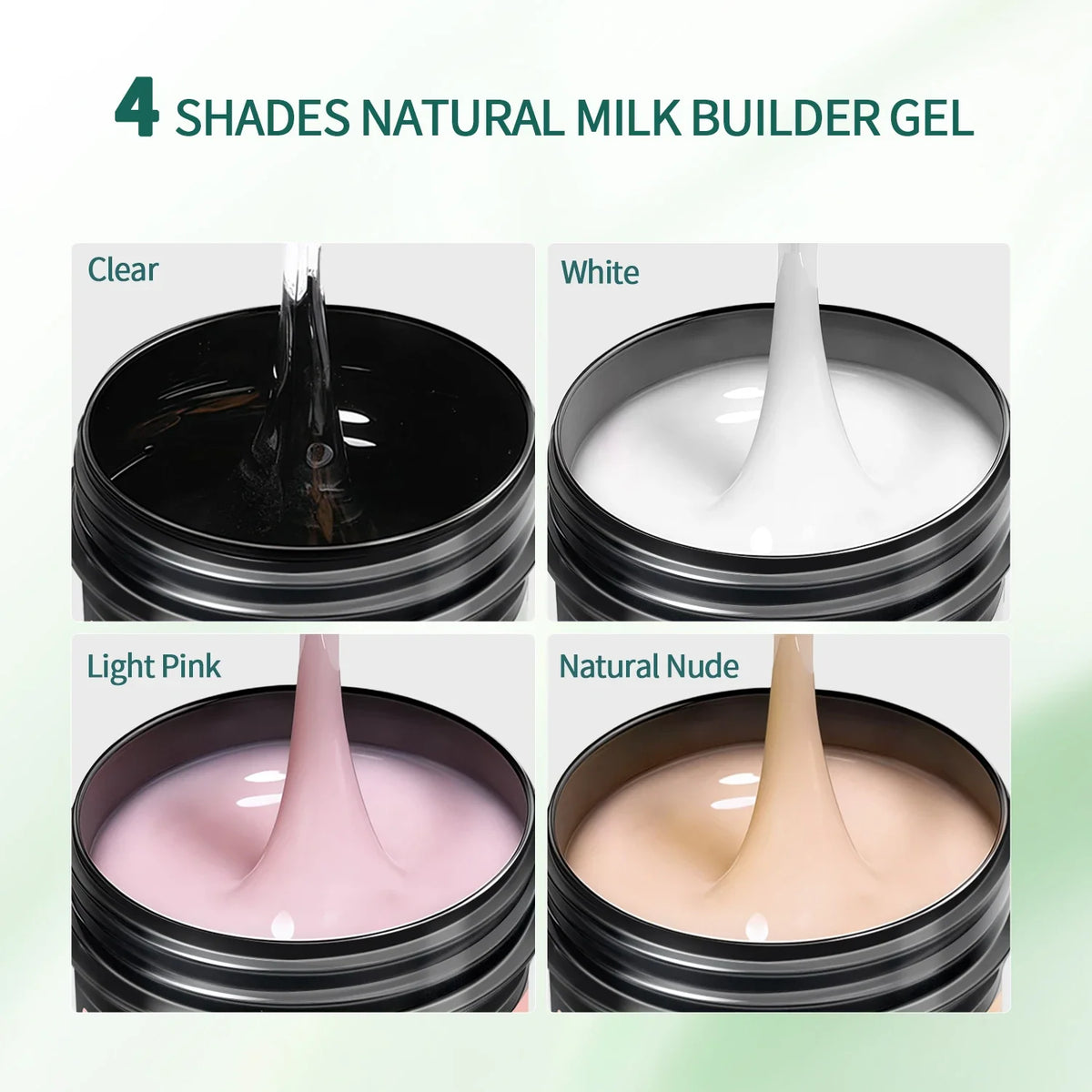 Nailpop 100g Milky Smooth Builder Gel – UV/LED Nail Extension Builder Gel Qme