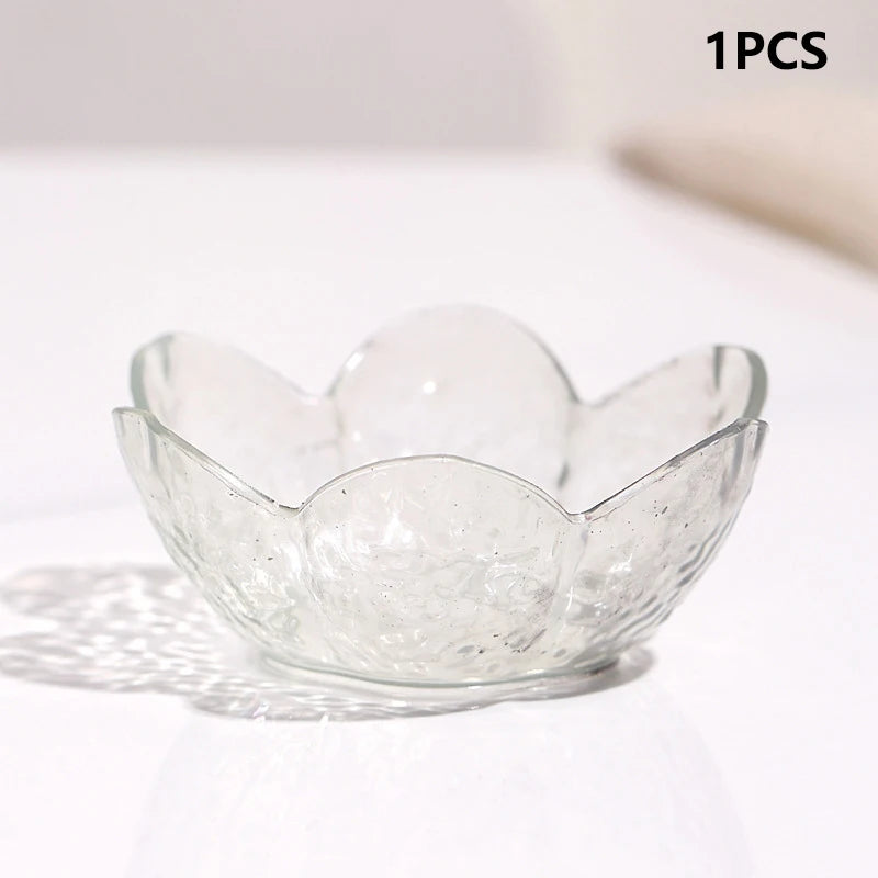 Cherry Blossom Hammer Pattern Plastic Sauce Dish & Bowl Sauce Dish Qst Clear