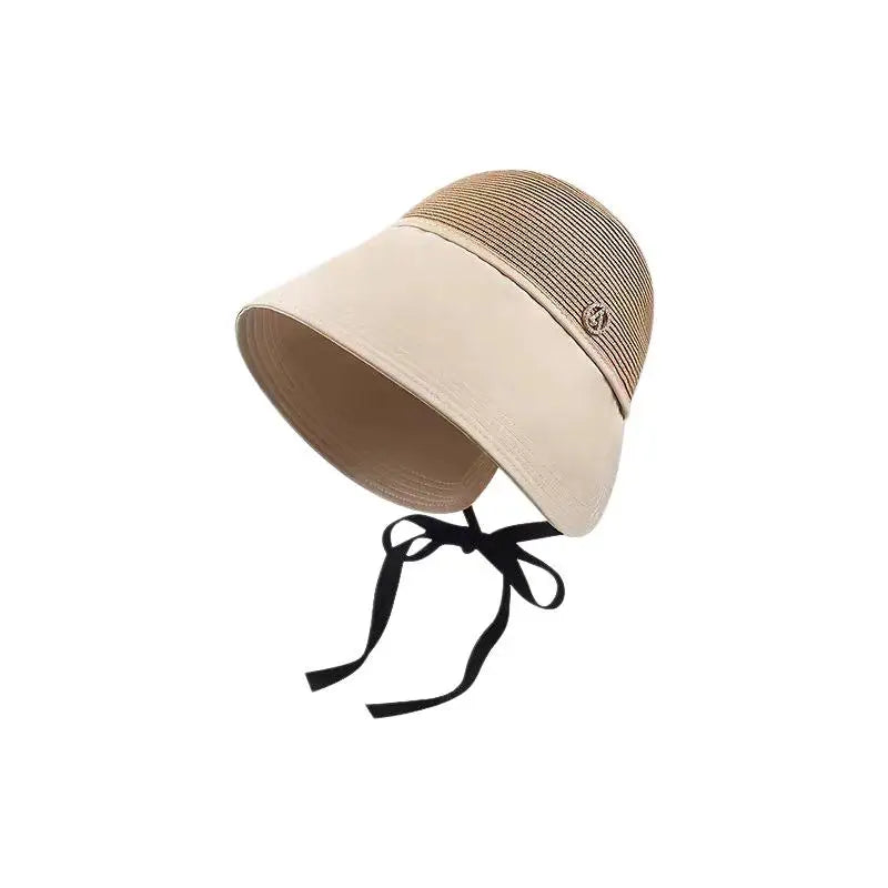 Women's Wide Brim Foldable Straw Bucket Sun Hat Wide Brim Sun Hat Qst Khaki