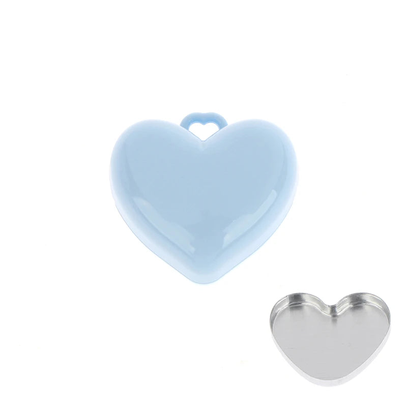 Heart Shape Mini Empty Compact – Blush & Eyeshadow Case + Mirror Cosmetic Compact Case Qst Blue