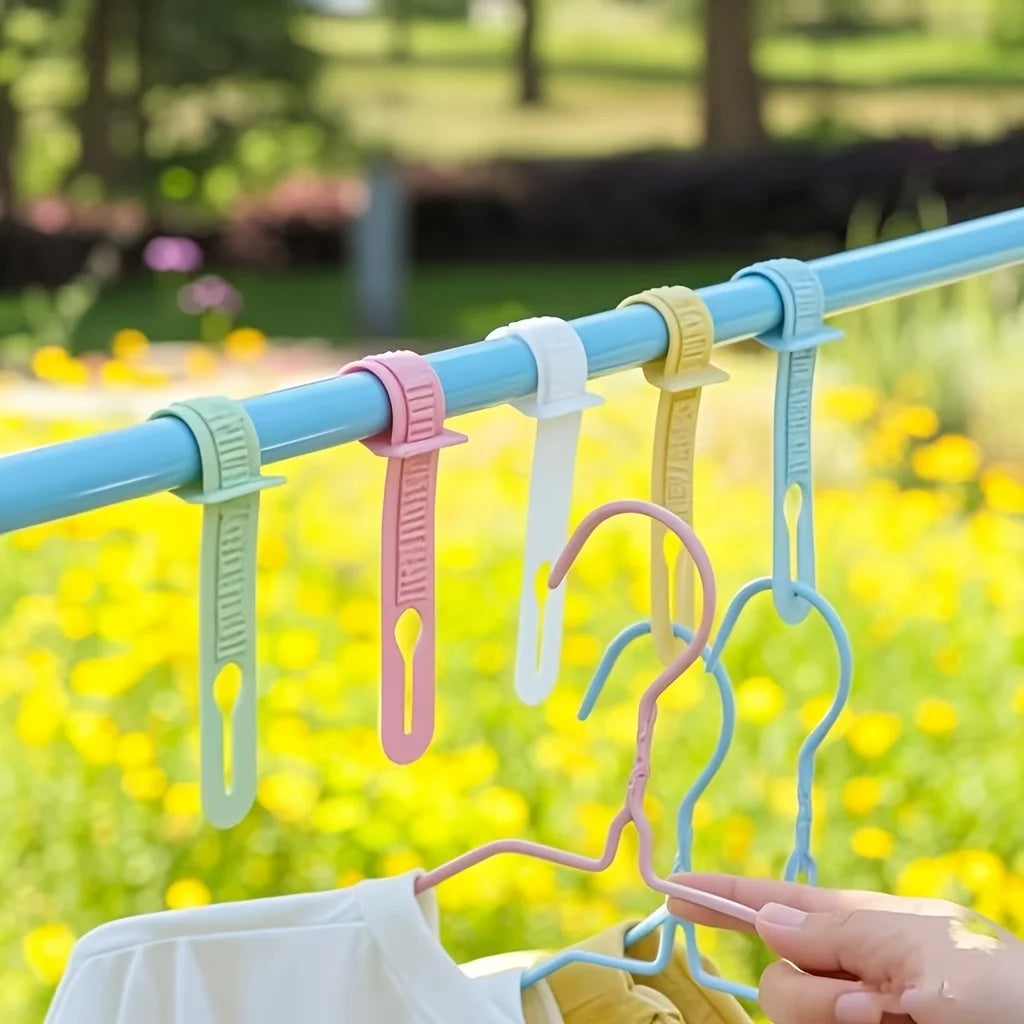Windproof Anti-Slip Clothes Hanger Clips – 50pcs Adjustable Clothes Hanger Clips Qme