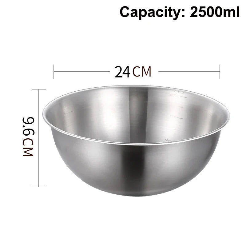 Stainless Steel Mixing Bowl with Scale – Large Capacity Stainless Mixing Bowl Qme 24cm