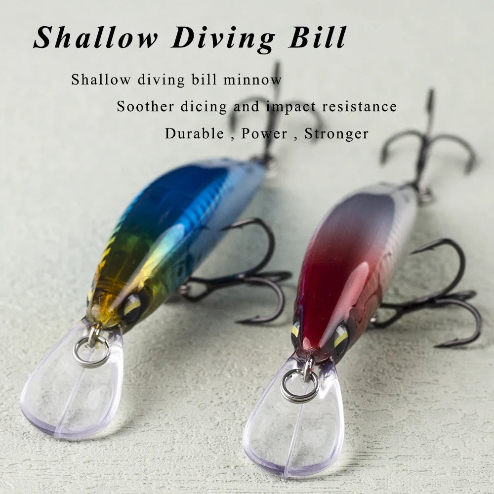 Minnow Hard Bait Fishing Lure – Double Hook, 3D Eyes, 29g Fishing Lure Qme