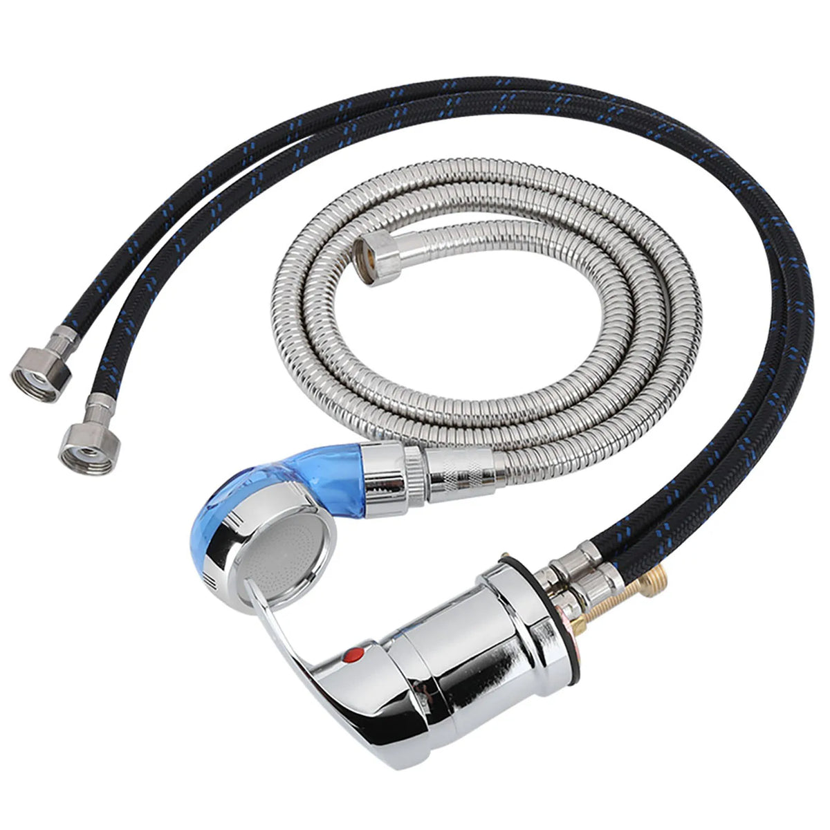 Hair Salon Shampoo Chair Faucet & Blue Shower Hose Set Salon Faucet Hose Set Qme