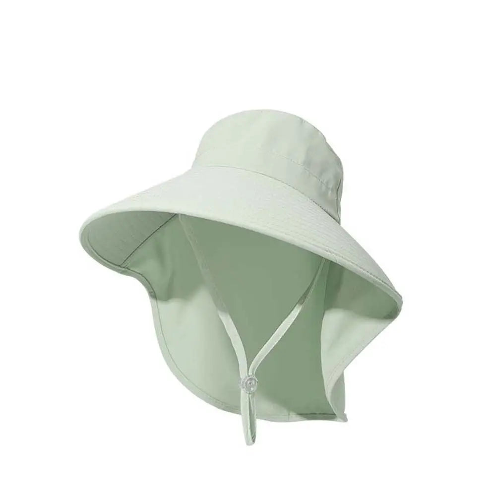 Women's Wide Brim Hiking Hat with Neck Cover | Quick Dry Wide Brim Sun Hat Qme Green