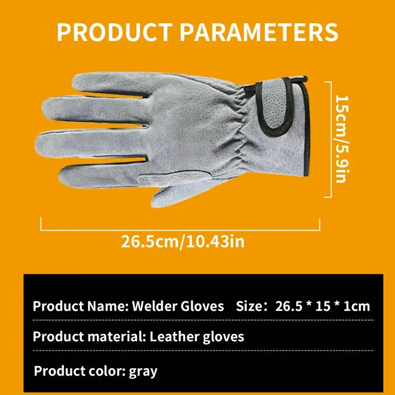Cotton Welding Gloves – Heat Resistant Unisex Safety Work Gloves Safety Work Gloves Qme