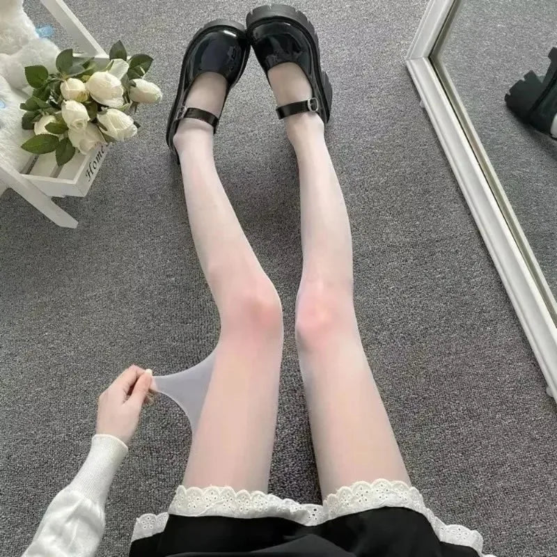 Women's Lolita Pantyhose Black White Anime Cosplay Tights Lolita Costume Tights Qme