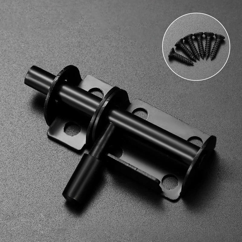 Stainless Steel Sliding Bolt Door Latch Lock with Screws Sliding Bolt Latch Qme Black
