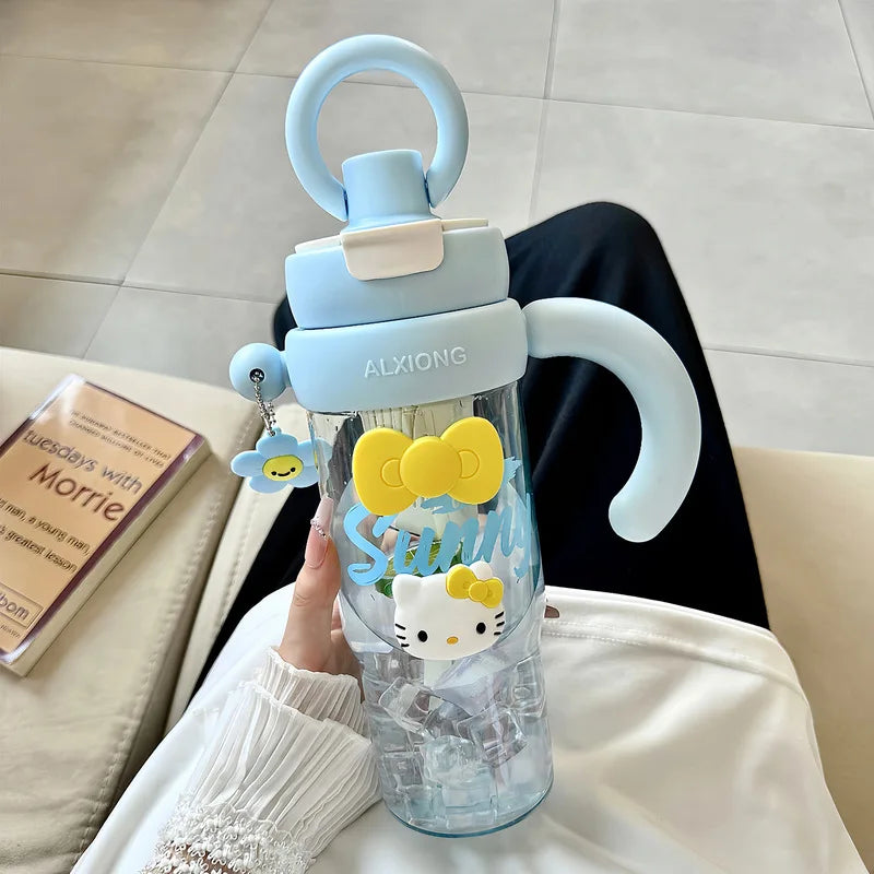 Hello Kitty Extra-Large Plastic Cup with Straw – 4 Colors Novelty Drinkware Cup Qme