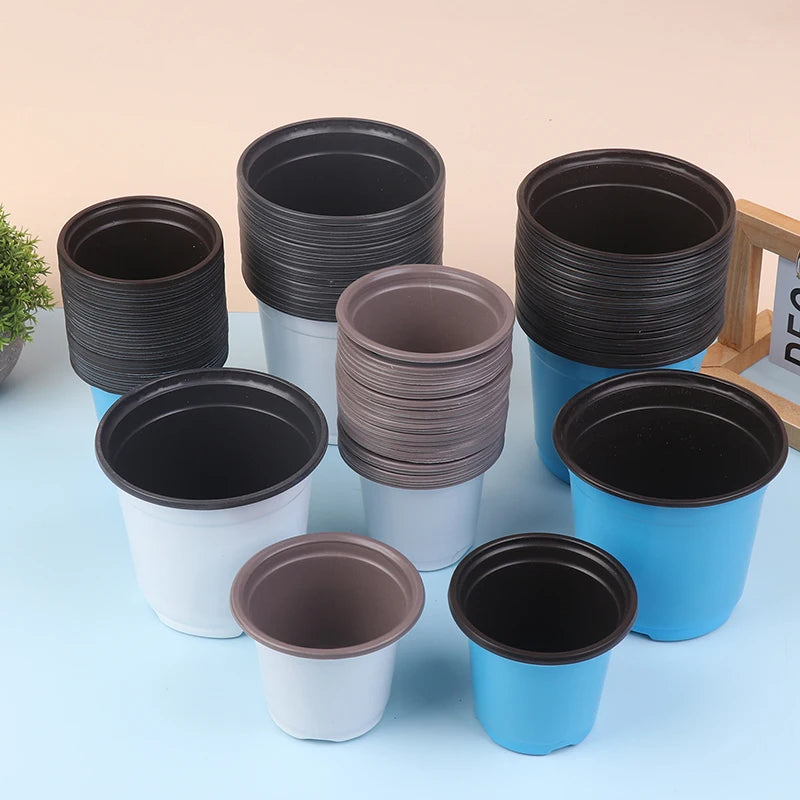 10-Pack Two-Color Plastic Seedling Pots for Succulents Seedling Nursery Pots Qst