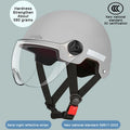 3C Certified Adult Cartoon Bike Motorcycle Half Helmet & Goggles Bike Safety Helmet Qme Gray A