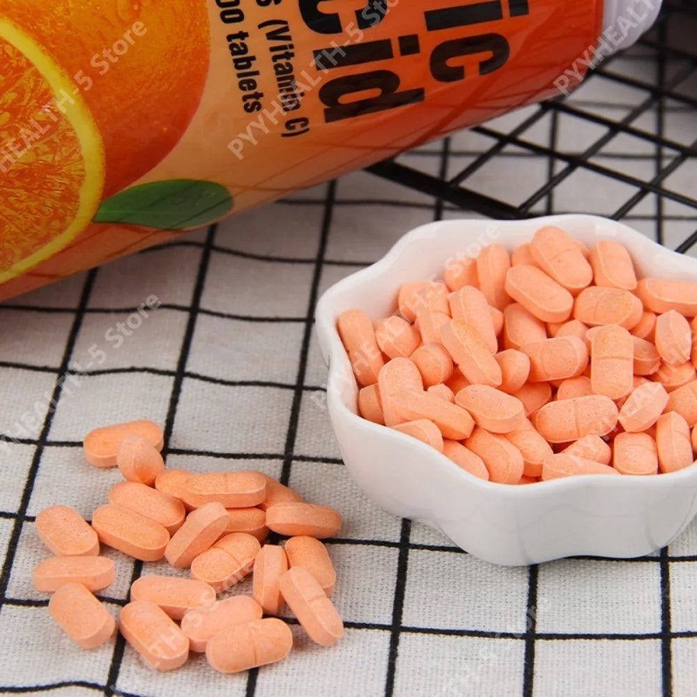Vitamin C Chewable Tablets Orange Flavor 1000 Count Kids Adults Chewable Vitamin Supplement Qst